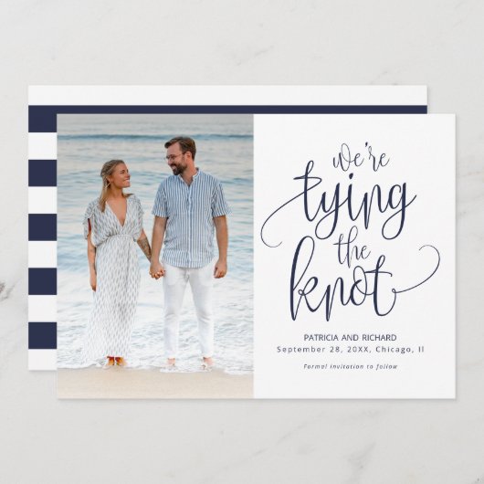 Wir binden das Foto der Hochzeit, das Datum zu spe Einladung (Vorne/Hinten)