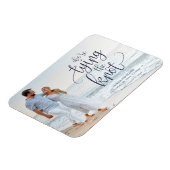 Wir binden das Foto der Hochzeit, das Datum zu spe Magnet (Linke Seite)