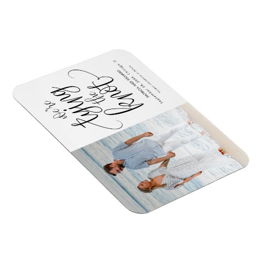 Wir binden das Foto der Hochzeit, das Datum zu spe Magnet (Rechte Seite)