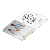 Wir binden das Foto der Hochzeit, das Datum zu spe Magnet (Linke Seite)