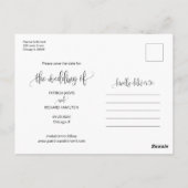 Wir binden das Foto der Hochzeit, das Datum zu spe Postkarte (Rückseite)