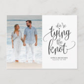 Wir binden das Foto der Hochzeit, das Datum zu spe Postkarte (Vorderseite)