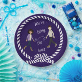 Wir binden das knot-nautikfarbene Anime-Papier Pappteller (Party)