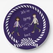 Wir binden das knot-nautikfarbene Anime-Papier Pappteller (Vorderseite)