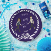 Wir binden das knot-nautikfarbene Anime-Papier Pappteller (Party)