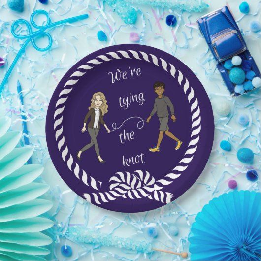 Wir binden das knot-nautikfarbene Anime Pappteller (Party)
