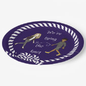 Wir binden das knot-nautikfarbene Anime Pappteller (Schrägansicht)