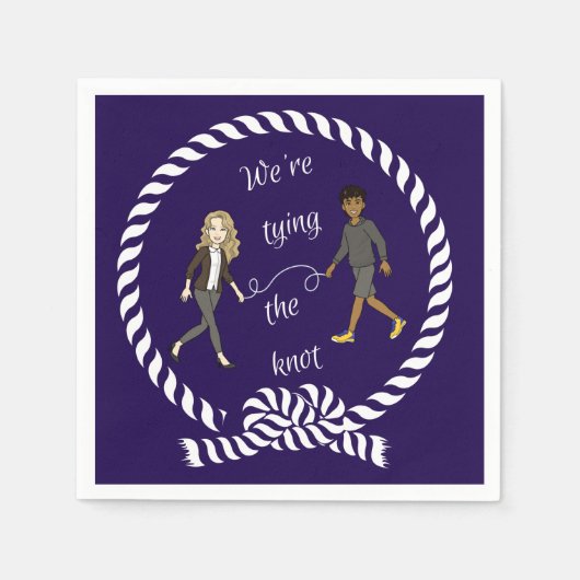 Wir binden das knot-nautikfarbene Anime Serviette (Vorderseite)