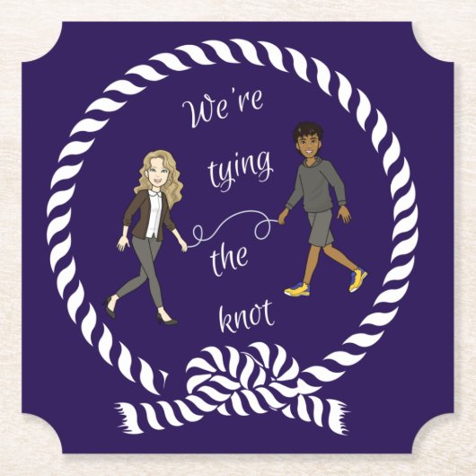 Wir binden das knot-nautikfarbene Anime Untersetzer (Vorderseite)