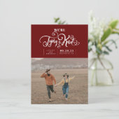 Wir binden das moderne Foto des Knotens Save The Date (Stehend Vorderseite)