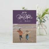 Wir binden das moderne Foto des Knotens Save The Date (Stehend Vorderseite)