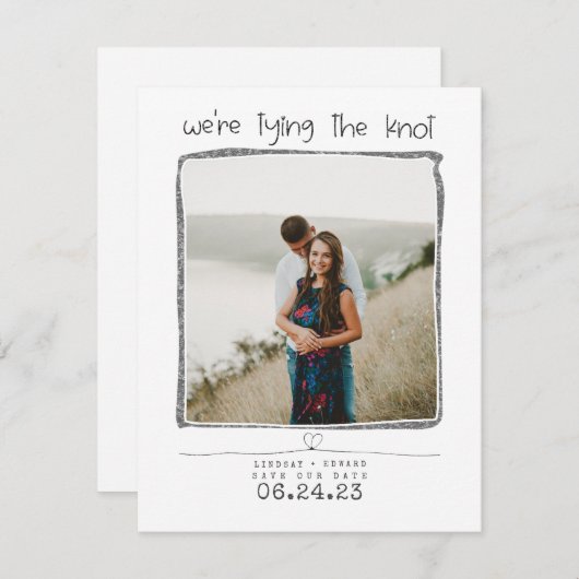 Wir binden das Niedliche Foto des Knotens Save the Save The Date (Vorne/Hinten)