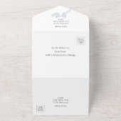 Wir binden den Knoten | Blue Bow Wedding All In One Einladung (Außenbereich)