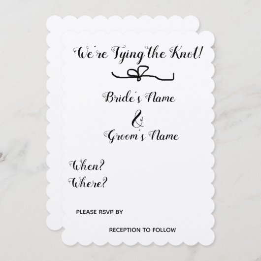 Wir binden den Knoten! Einladung (Vorne/Hinten)