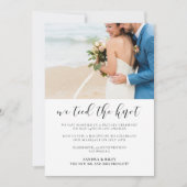 Wir binden den Knoten Elegant Hochzeitsankündigung Einladung (Vorderseite)