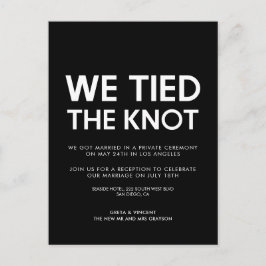 Wir binden den Knoten Moderne Hochzeitsankündigung Postkarte