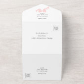 Wir binden den Knoten | Pink Bow Wedding All In One Einladung (Außenbereich)