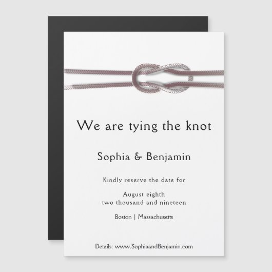 Wir binden den Knoten - reservieren Sie das Datum Magnetkarte (Vorne/Hinten)