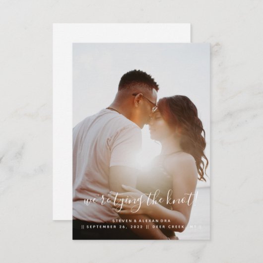 Wir binden den Knoten Save The Date (Vorne/Hinten)