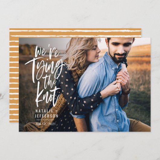 Wir binden den Knoten Save The Date (Vorne/Hinten)