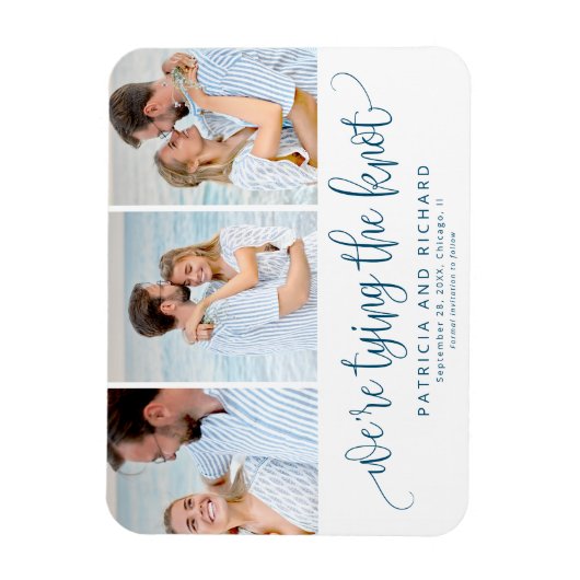 Wir binden den Knoten Save the Date 3 Foto Magnet (Vertikal)