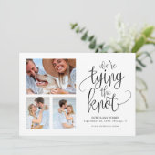 Wir binden den Knoten Save the Date einfache 3 Fot Einladung (Stehend Vorderseite)