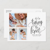 Wir binden den Knoten Save the Date einfache 3 Fot Postkarte (Vorne/Hinten)