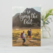 Wir binden den QR-Code für Knot 2-Foto Save the Da Einladung (Stehend Vorderseite)