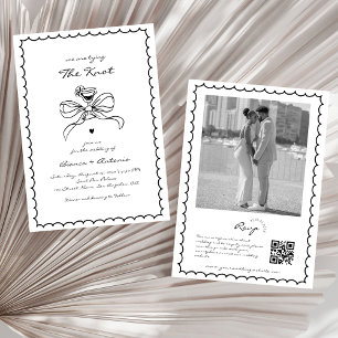 Wir binden die handgezeichnete Cocktail-Hochzeit Einladung