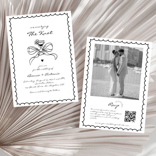 Wir binden die handgezeichnete Cocktail-Hochzeit Einladung