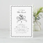 Wir binden die handgezeichnete Cocktail-Hochzeit Einladung (Stehend Vorderseite)