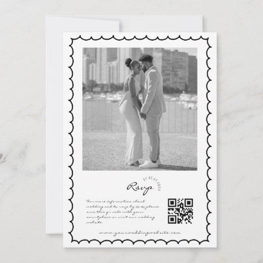 Wir binden die handgezeichnete Cocktail-Hochzeit Einladung (Rückseite)