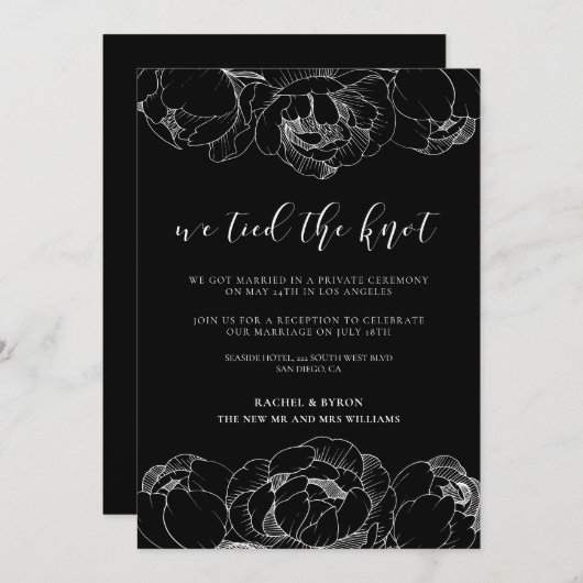 Wir binden die Hochzeitsankündigung der Knochen Einladung (Vorne/Hinten)