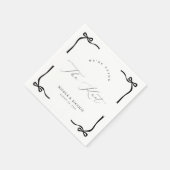 Wir binden die Knot Black Bow Engagement Party Serviette (Ecke)