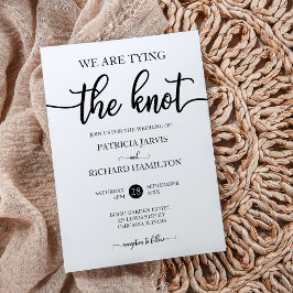 Wir binden die knot-chic-kalligraphische Hochzeit Einladung