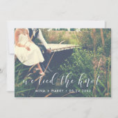 Wir binden die knot Elegant-Kalligraphie-Fotokarte Ankündigung (Vorderseite)