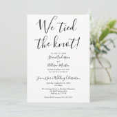 Wir binden die Knot Wedding Reception Einladung (Stehend Vorderseite)