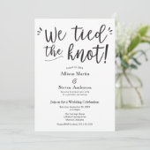 Wir binden die Knot Wedding Reception Einladung (Stehend Vorderseite)