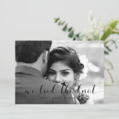 Wir binden die Knoten Elegant Design Fotokarte Ankündigung (Stehend Vorderseite)