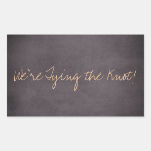 Wir binden die Knoten Hochzeitaufkleber an Rechteckiger Aufkleber