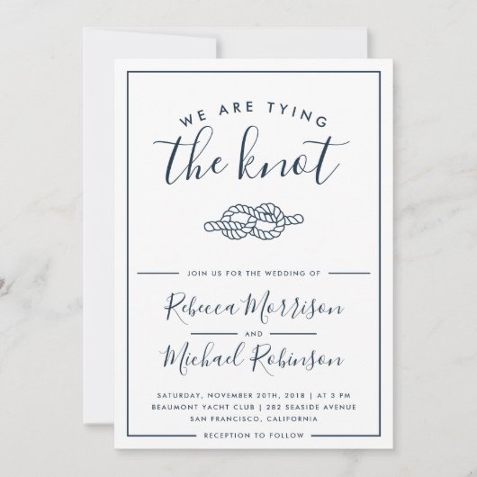 Wir binden die Knoten-Seehochzeits-Einladung Einladung (Vorderseite)