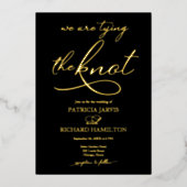 Wir binden die nicht-elegante Script-Hochzeit Folieneinladung (Vorderseite)