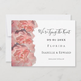Wir binden die Zitat Blumenkorallen Rosa Rose Save The Date