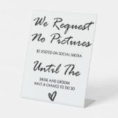 Wir bitten um kein Foto beim Hochzeitsschreiben Sockelschild (Vorderseite)