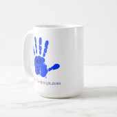 Wir (blaue Hand) Tasse R1 (Vorderseite Links)