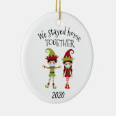Wir Bleibe Zuhause Together Christmas Elf 2020 Keramik Ornament (Rechts)
