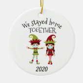 Wir Bleibe Zuhause Together Christmas Elf 2020 Keramik Ornament (Vorne)