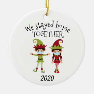Wir Bleibe Zuhause Together Christmas Elf 2020 Keramik Ornament