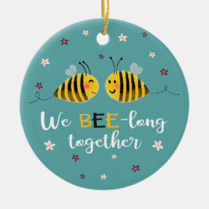Wir bleiben zusammen mit Bienen & Bild romantisch Keramik Ornament