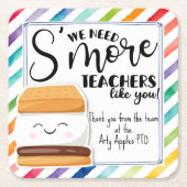 Wir brauchen mehr Lehrer wie Sie, Lehrergeschenk Rechteckiger Pappuntersetzer (Vorderseite)